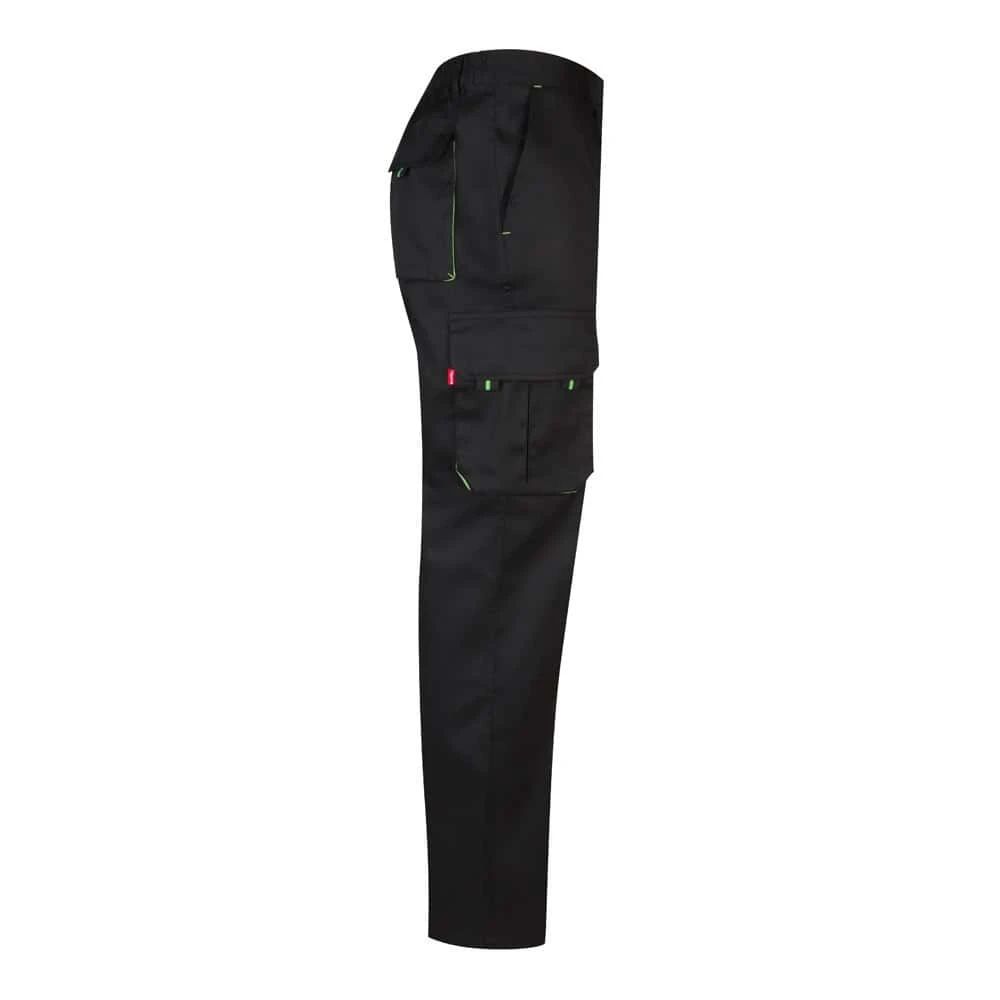 VL HYPNOS. Tvåfärgade byxor i twill med flera fickor (200g/m²), i bomull (35%) och polyester (65%)