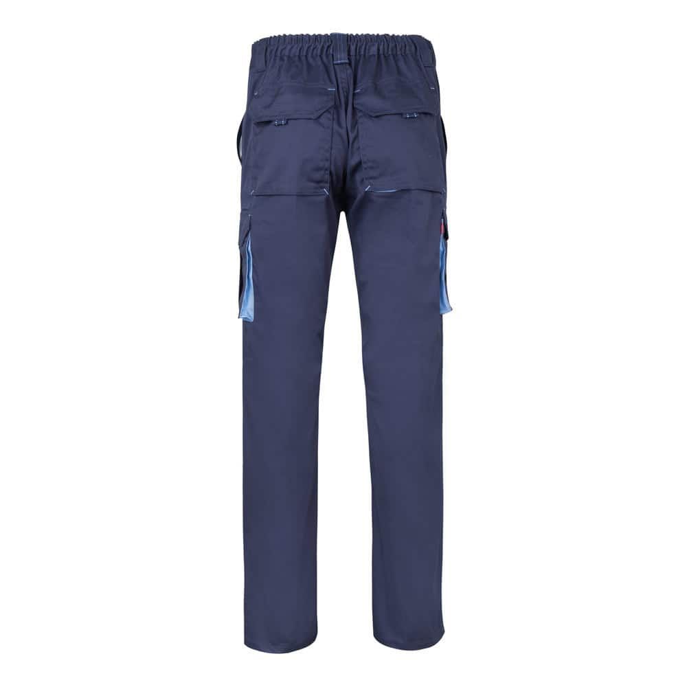 VL HYPNOS. Tvåfärgade byxor i twill med flera fickor (200g/m²), i bomull (35%) och polyester (65%)