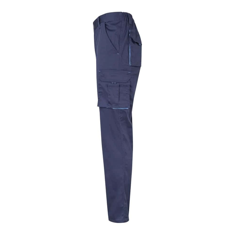 VL HYPNOS. Tvåfärgade byxor i twill med flera fickor (200g/m²), i bomull (35%) och polyester (65%)