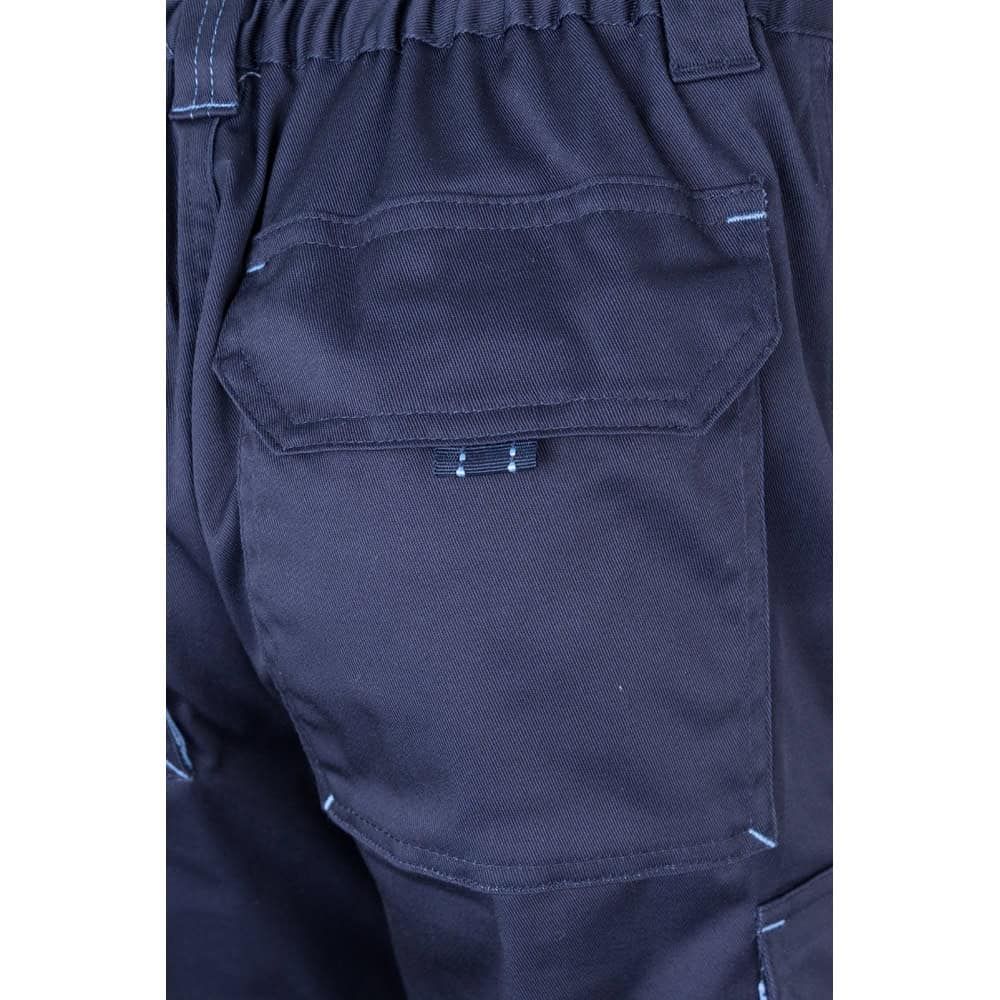 VL HYPNOS. Tvåfärgade byxor i twill med flera fickor (200g/m²), i bomull (35%) och polyester (65%)