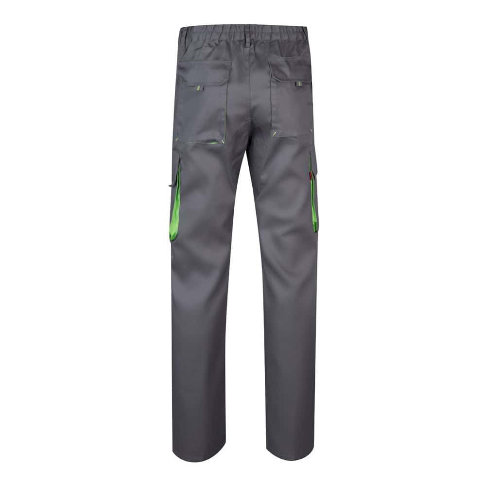 VL HYPNOS. Tvåfärgade byxor i twill med flera fickor (200g/m²), i bomull (35%) och polyester (65%)