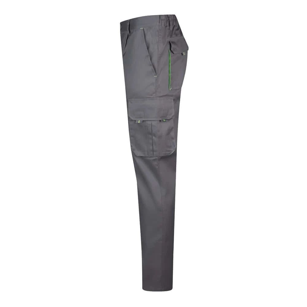 VL HYPNOS. Tvåfärgade byxor i twill med flera fickor (200g/m²), i bomull (35%) och polyester (65%)