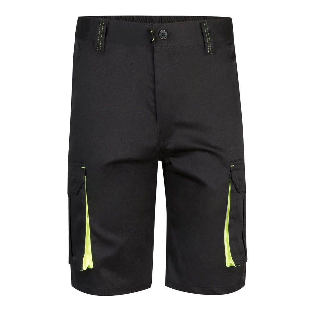 VL HEMERA. Tvåfärgade bermudashorts med flera fickor i stretch (240g/m²), i bomull (46%), EME (38%) och polyester (16%)