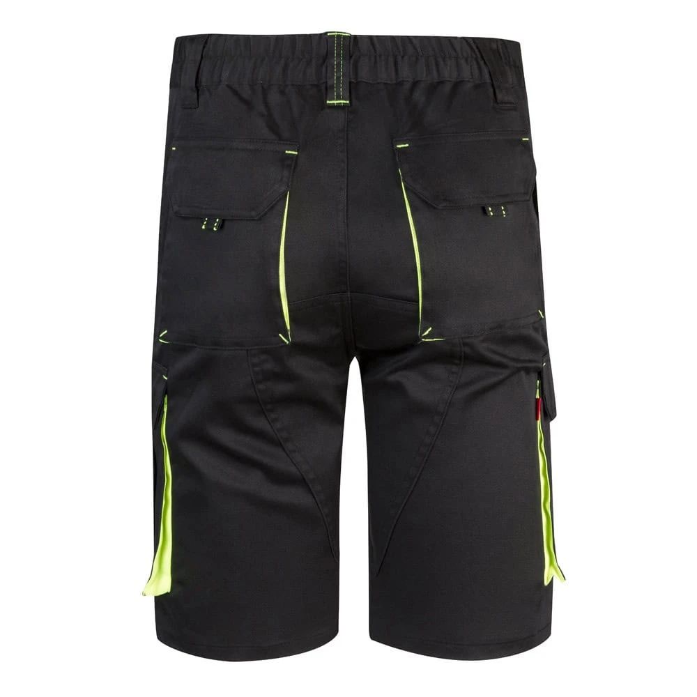 VL HEMERA. Tvåfärgade bermudashorts med flera fickor i stretch (240g/m²), i bomull (46%), EME (38%) och polyester (16%)