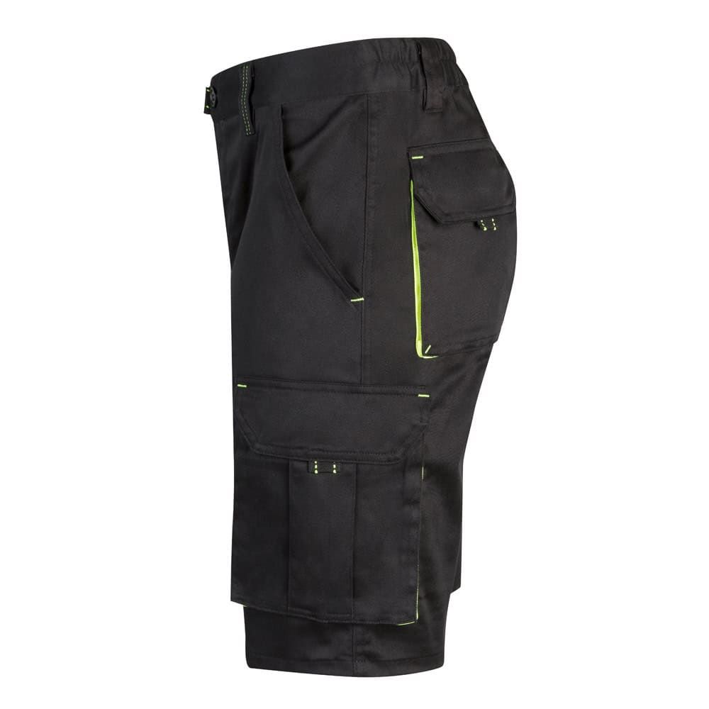 VL HEMERA. Tvåfärgade bermudashorts med flera fickor i stretch (240g/m²), i bomull (46%), EME (38%) och polyester (16%)