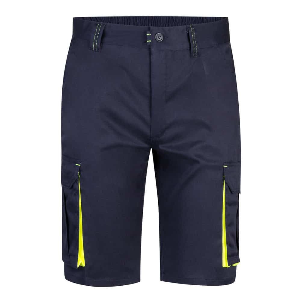 VL HEMERA. Tvåfärgade bermudashorts med flera fickor i stretch (240g/m²), i bomull (46%), EME (38%) och polyester (16%)