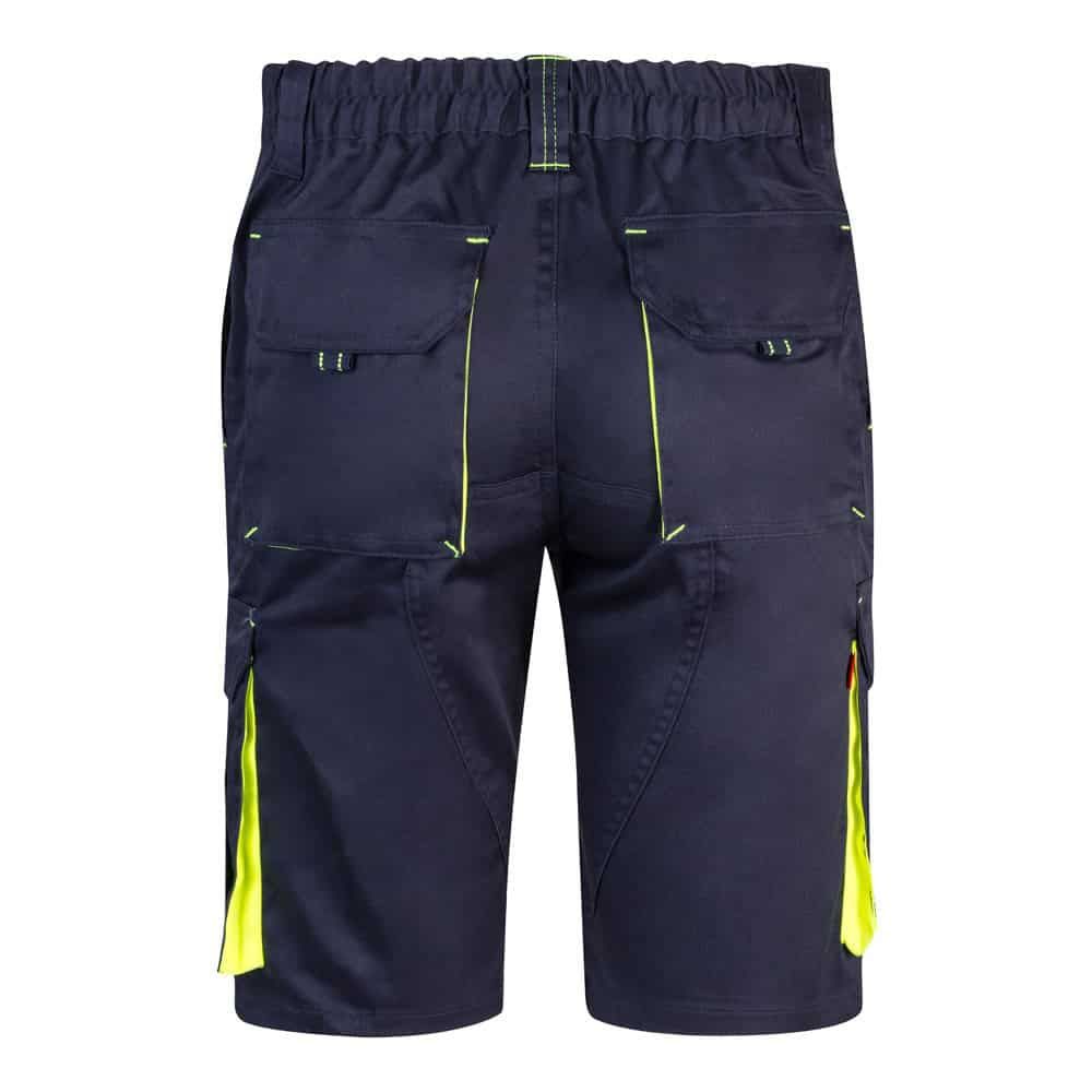 VL HEMERA. Tvåfärgade bermudashorts med flera fickor i stretch (240g/m²), i bomull (46%), EME (38%) och polyester (16%)