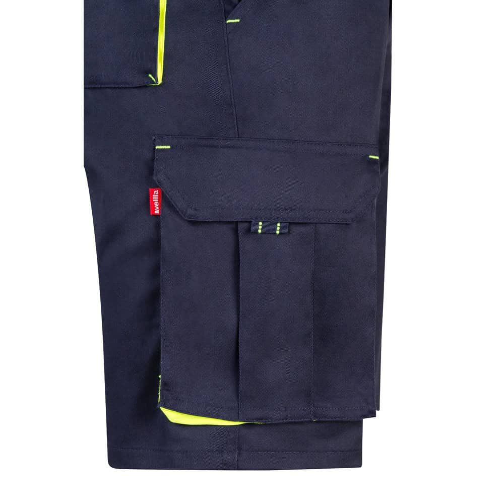 VL HEMERA. Tvåfärgade bermudashorts med flera fickor i stretch (240g/m²), i bomull (46%), EME (38%) och polyester (16%)