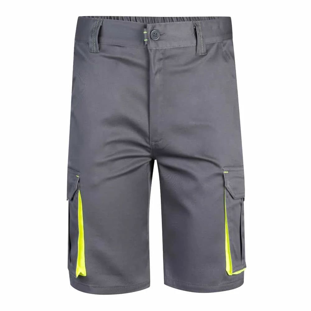 VL HEMERA. Tvåfärgade bermudashorts med flera fickor i stretch (240g/m²), i bomull (46%), EME (38%) och polyester (16%)