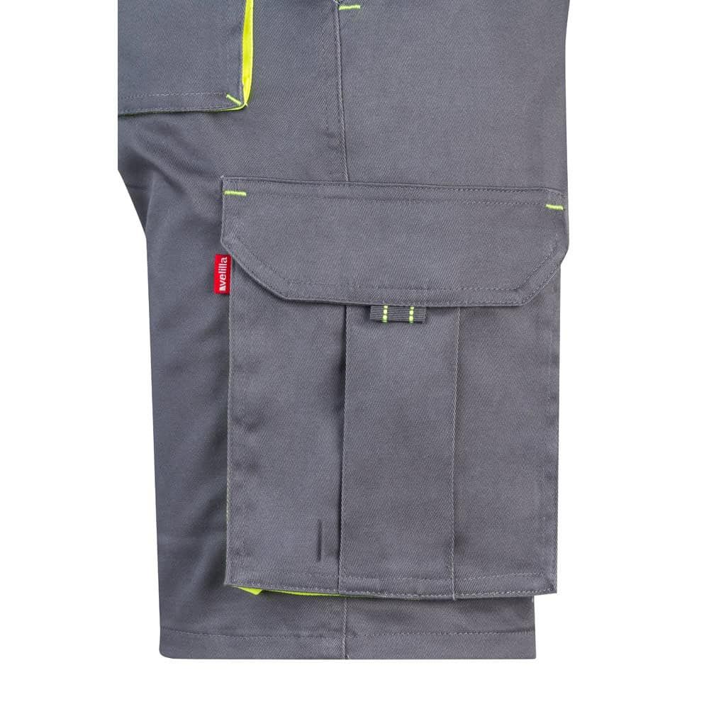 VL HEMERA. Tvåfärgade bermudashorts med flera fickor i stretch (240g/m²), i bomull (46%), EME (38%) och polyester (16%)
