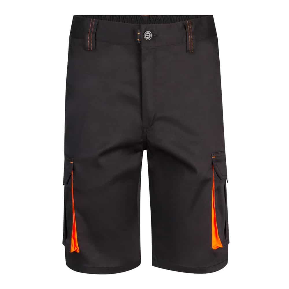 VL HEMERA. Tvåfärgade bermudashorts med flera fickor i stretch (240g/m²), i bomull (46%), EME (38%) och polyester (16%)