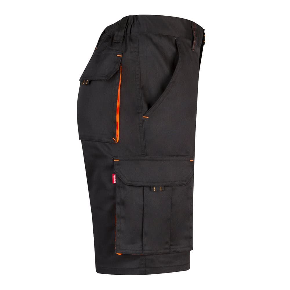 VL HEMERA. Tvåfärgade bermudashorts med flera fickor i stretch (240g/m²), i bomull (46%), EME (38%) och polyester (16%)