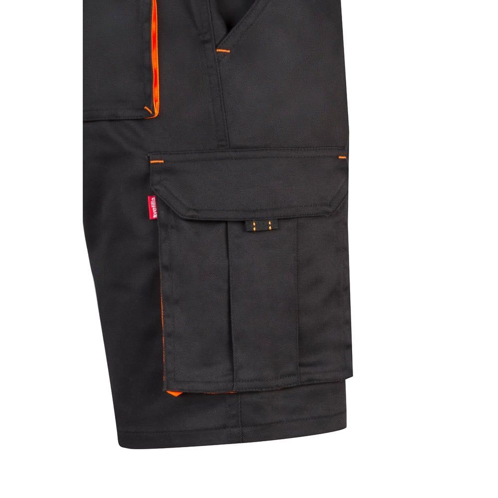 VL HEMERA. Tvåfärgade bermudashorts med flera fickor i stretch (240g/m²), i bomull (46%), EME (38%) och polyester (16%)