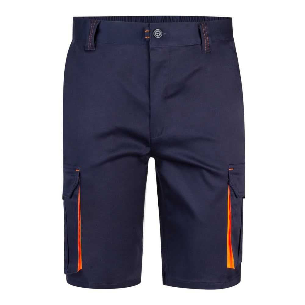 VL HEMERA. Tvåfärgade bermudashorts med flera fickor i stretch (240g/m²), i bomull (46%), EME (38%) och polyester (16%)