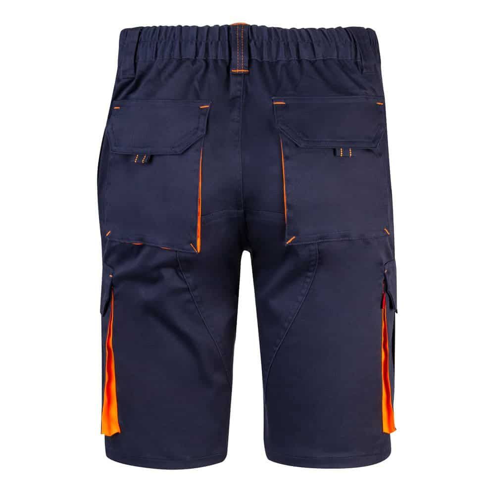 VL HEMERA. Tvåfärgade bermudashorts med flera fickor i stretch (240g/m²), i bomull (46%), EME (38%) och polyester (16%)