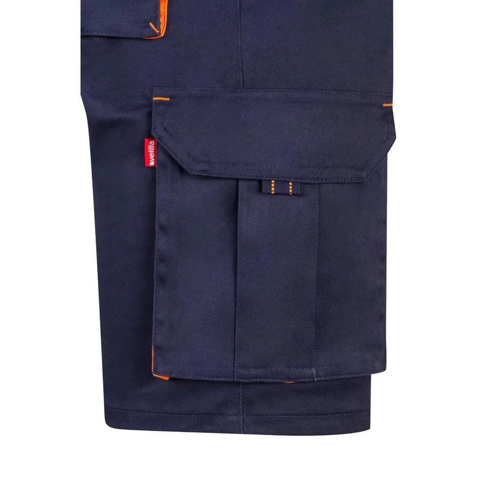 VL HEMERA. Tvåfärgade bermudashorts med flera fickor i stretch (240g/m²), i bomull (46%), EME (38%) och polyester (16%)