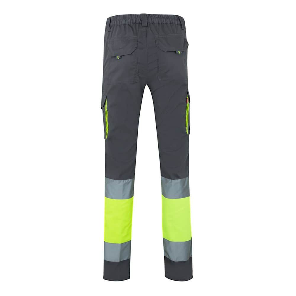 VL ZEUS LARGE. Tvåfärgade stretchbyxor med flera fickor (240g/m²), i bomull (46%), EME (38%) och polyester (16%)