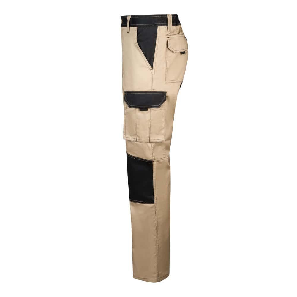 VL NJORD. Tvåfärgade byxor i twill med flera fickor (240 g/m²), i bomull (35 %) och polyester (65 %)