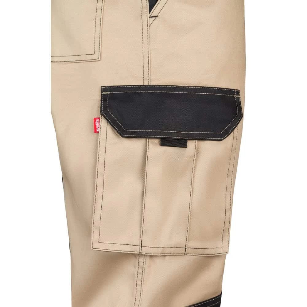 VL NJORD. Tvåfärgade byxor i twill med flera fickor (240 g/m²), i bomull (35 %) och polyester (65 %)