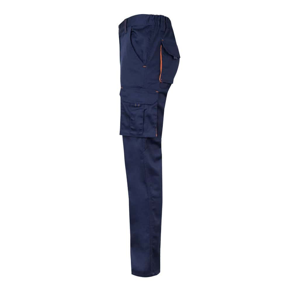 VL FIDES. Tvåfärgade stretchbyxor med flera fickor (240g/m²), i bomull (46%), EME (38%) och polyester (16%)
