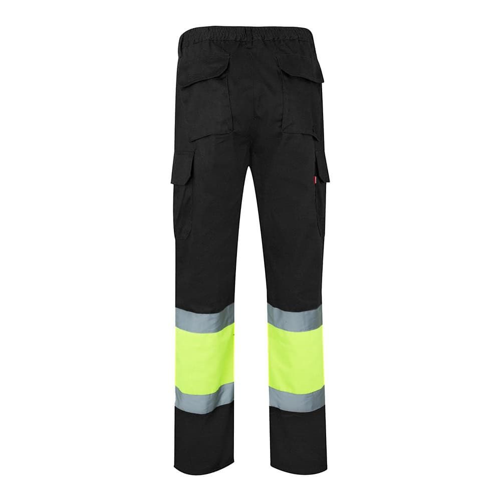 VL ATHENA. Tvåfärgade byxor i kypert (210g/m²), fodrade, flerfickor, i bomull (20%) och polyester (80%)