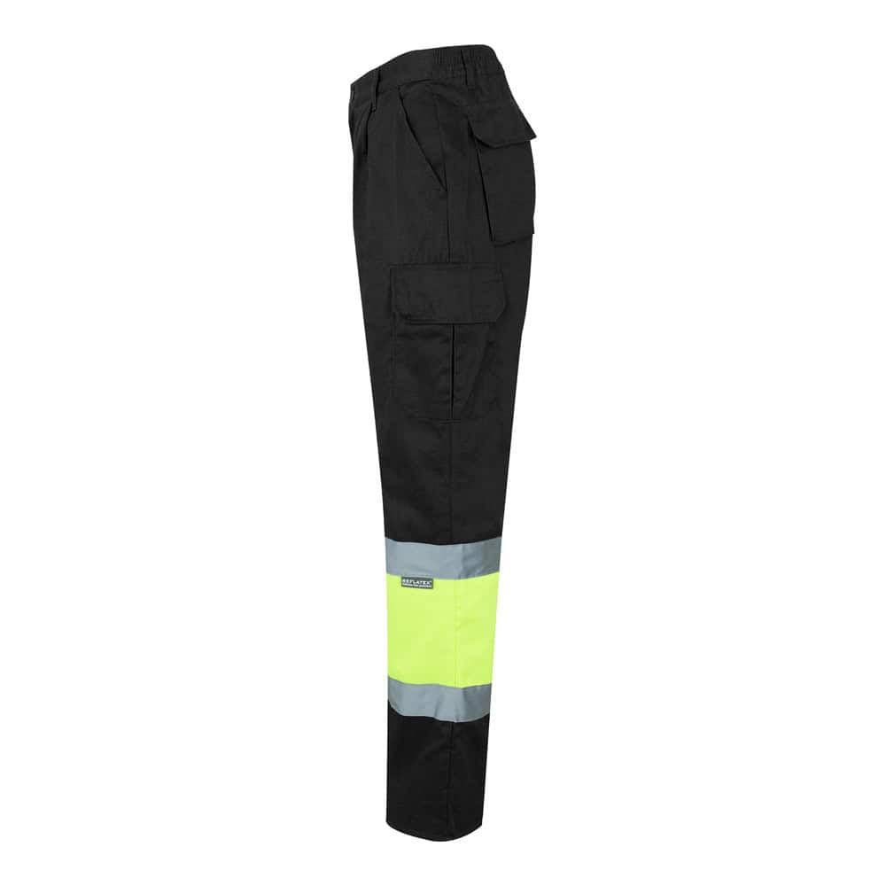VL ATHENA. Tvåfärgade byxor i kypert (210g/m²), fodrade, flerfickor, i bomull (20%) och polyester (80%)