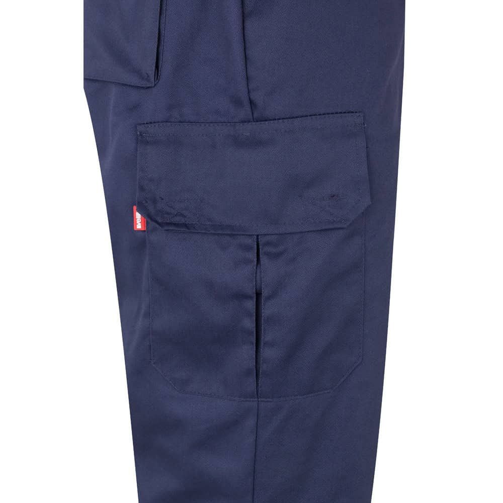 VL ATHENA. Tvåfärgade byxor i kypert (210g/m²), fodrade, flerfickor, i bomull (20%) och polyester (80%)