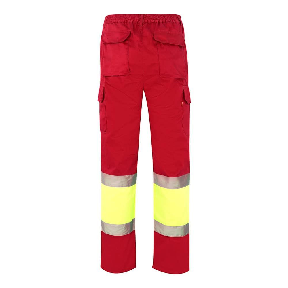 VL ATHENA. Tvåfärgade byxor i kypert (210g/m²), fodrade, flerfickor, i bomull (20%) och polyester (80%)