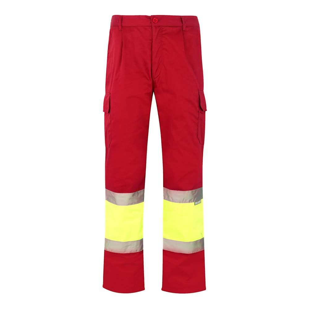 VL ATHENA. Tvåfärgade byxor i kypert (210g/m²), fodrade, flerfickor, i bomull (20%) och polyester (80%)