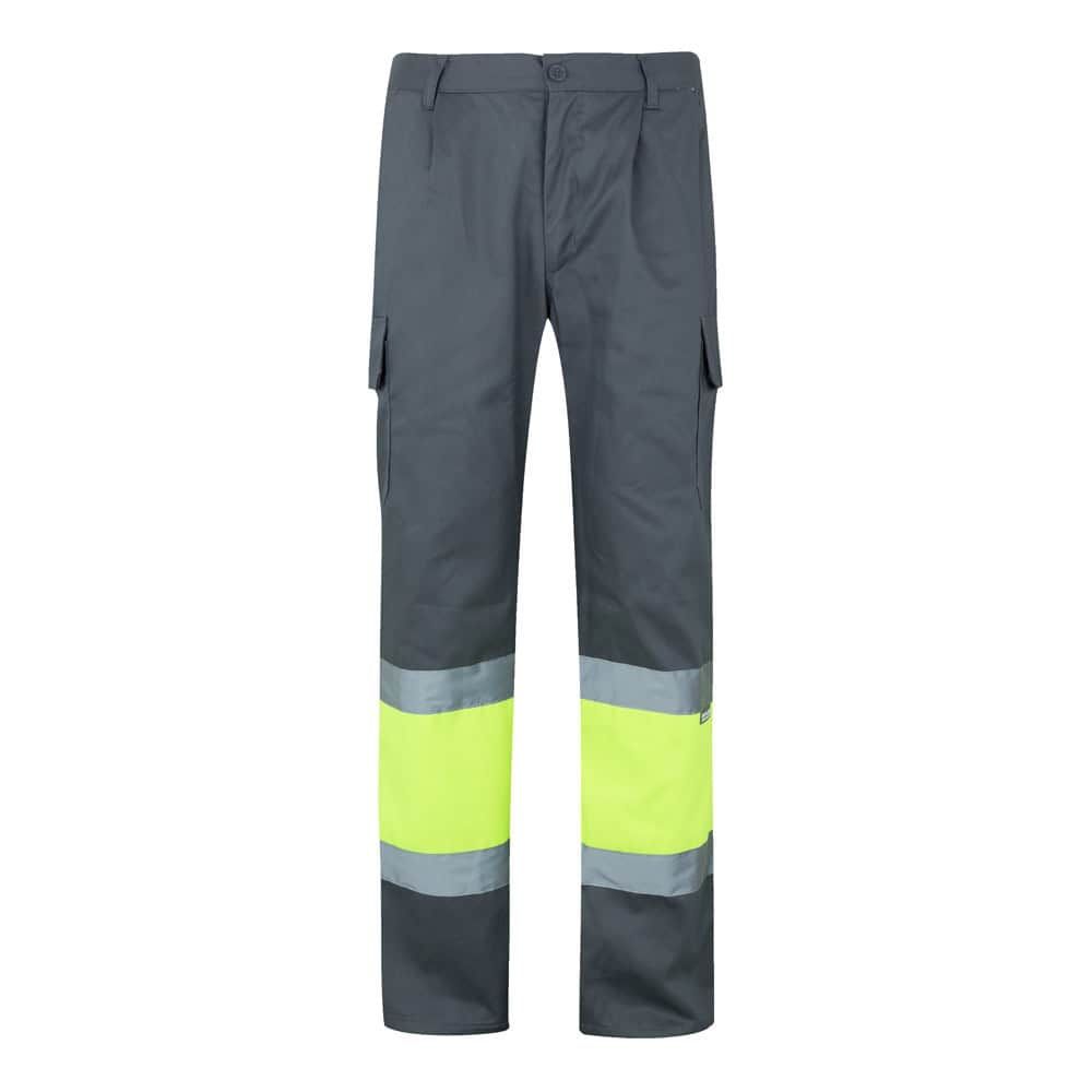 VL ATHENA. Tvåfärgade byxor i kypert (210g/m²), fodrade, flerfickor, i bomull (20%) och polyester (80%)