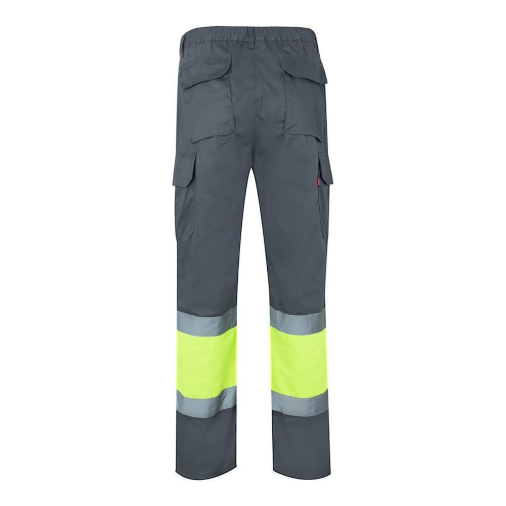 VL ATHENA. Tvåfärgade byxor i kypert (210g/m²), fodrade, flerfickor, i bomull (20%) och polyester (80%)