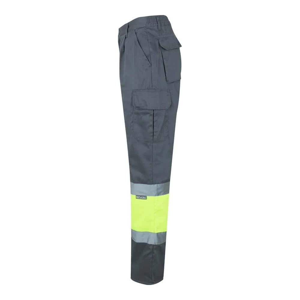 VL ATHENA. Tvåfärgade byxor i kypert (210g/m²), fodrade, flerfickor, i bomull (20%) och polyester (80%)