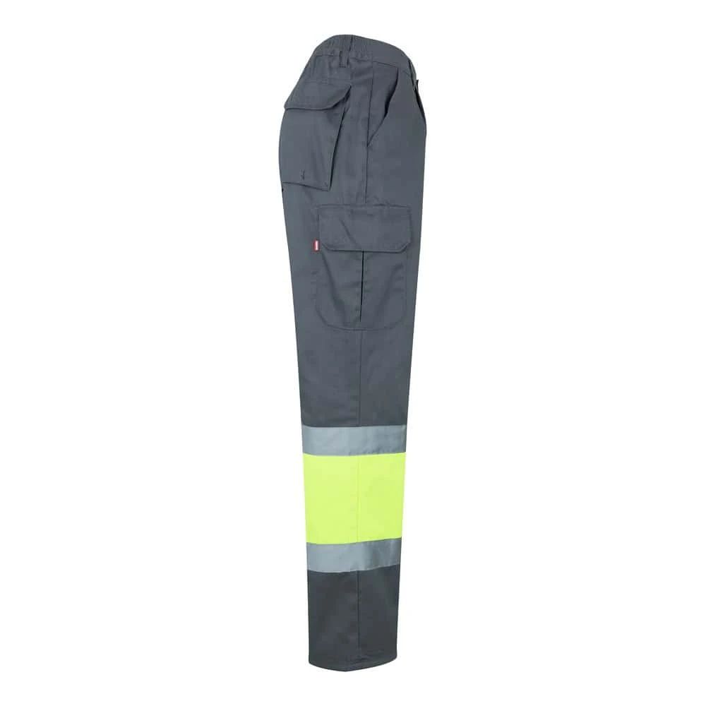 VL ATHENA. Tvåfärgade byxor i kypert (210g/m²), fodrade, flerfickor, i bomull (20%) och polyester (80%)