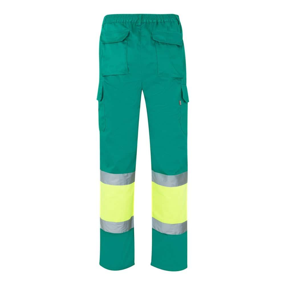 VL ATHENA. Tvåfärgade byxor i kypert (210g/m²), fodrade, flerfickor, i bomull (20%) och polyester (80%)