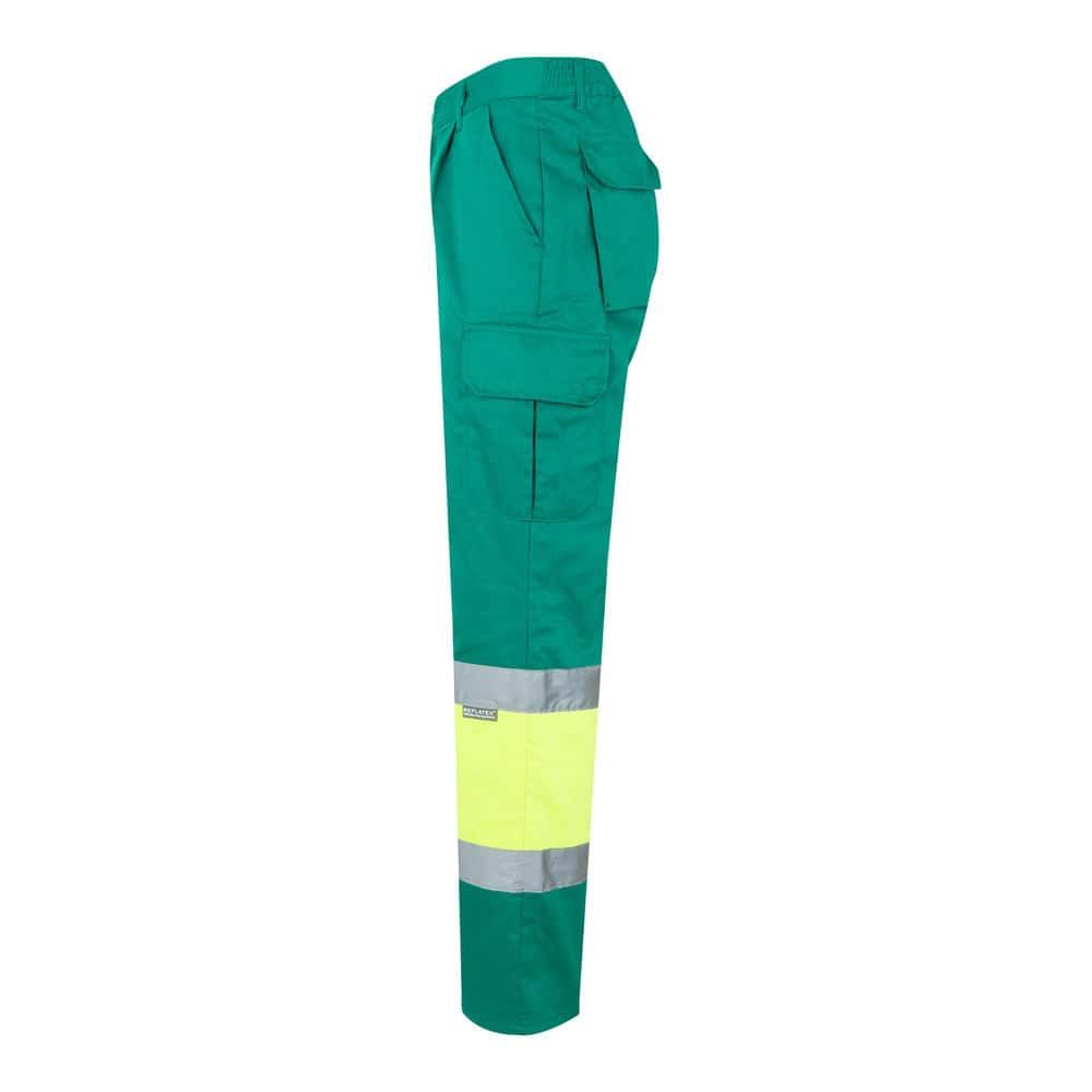 VL ATHENA. Tvåfärgade byxor i kypert (210g/m²), fodrade, flerfickor, i bomull (20%) och polyester (80%)