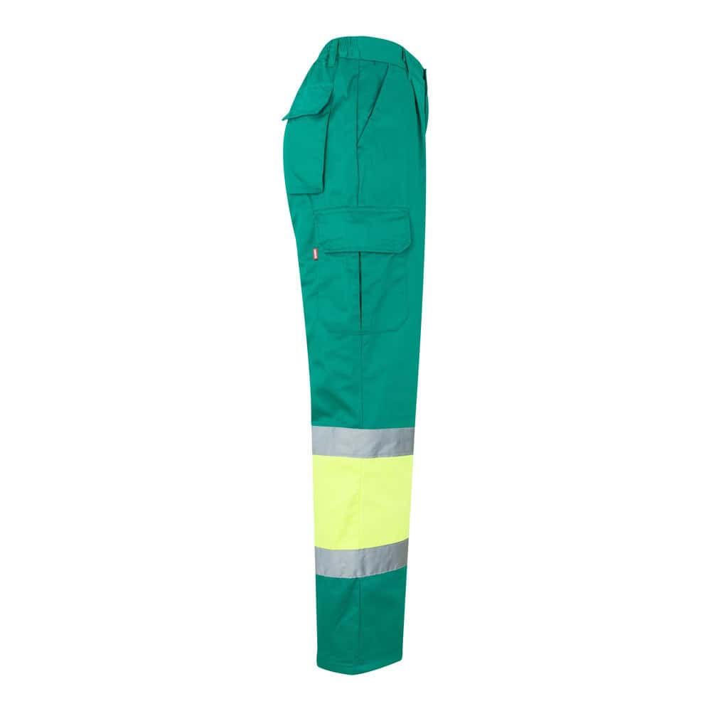 VL ATHENA. Tvåfärgade byxor i kypert (210g/m²), fodrade, flerfickor, i bomull (20%) och polyester (80%)