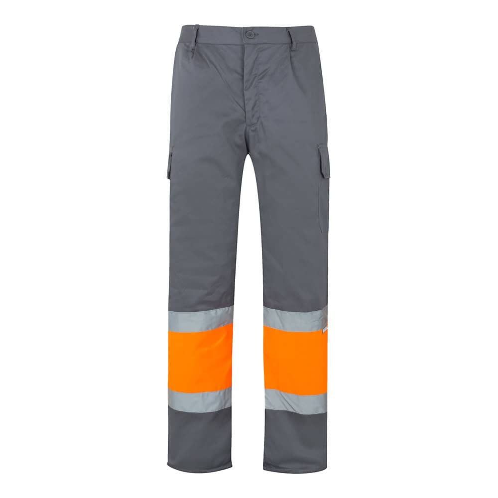 VL ATHENA. Tvåfärgade byxor i kypert (210g/m²), fodrade, flerfickor, i bomull (20%) och polyester (80%)