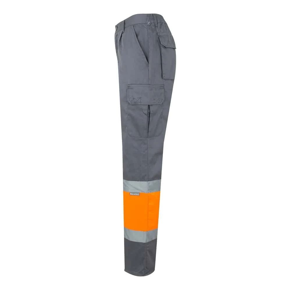 VL ATHENA. Tvåfärgade byxor i kypert (210g/m²), fodrade, flerfickor, i bomull (20%) och polyester (80%)