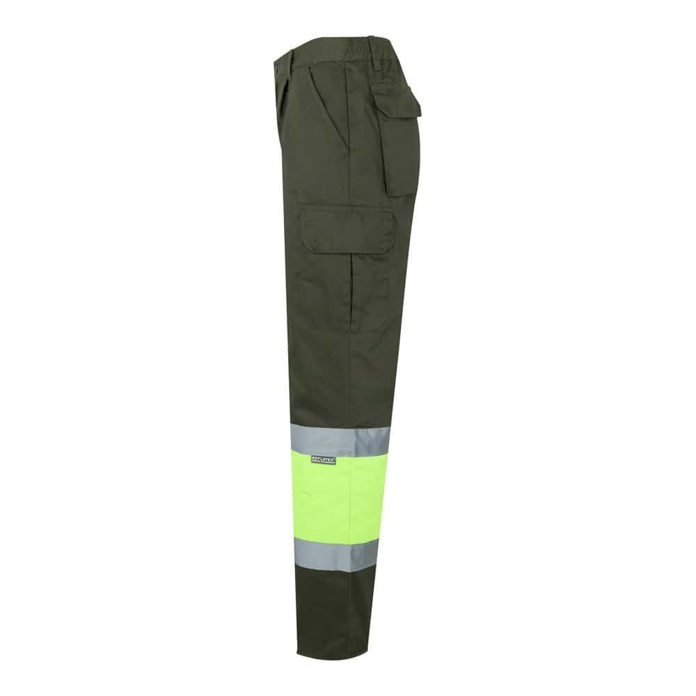 VL ATHENA. Tvåfärgade byxor i kypert (210g/m²), fodrade, flerfickor, i bomull (20%) och polyester (80%)