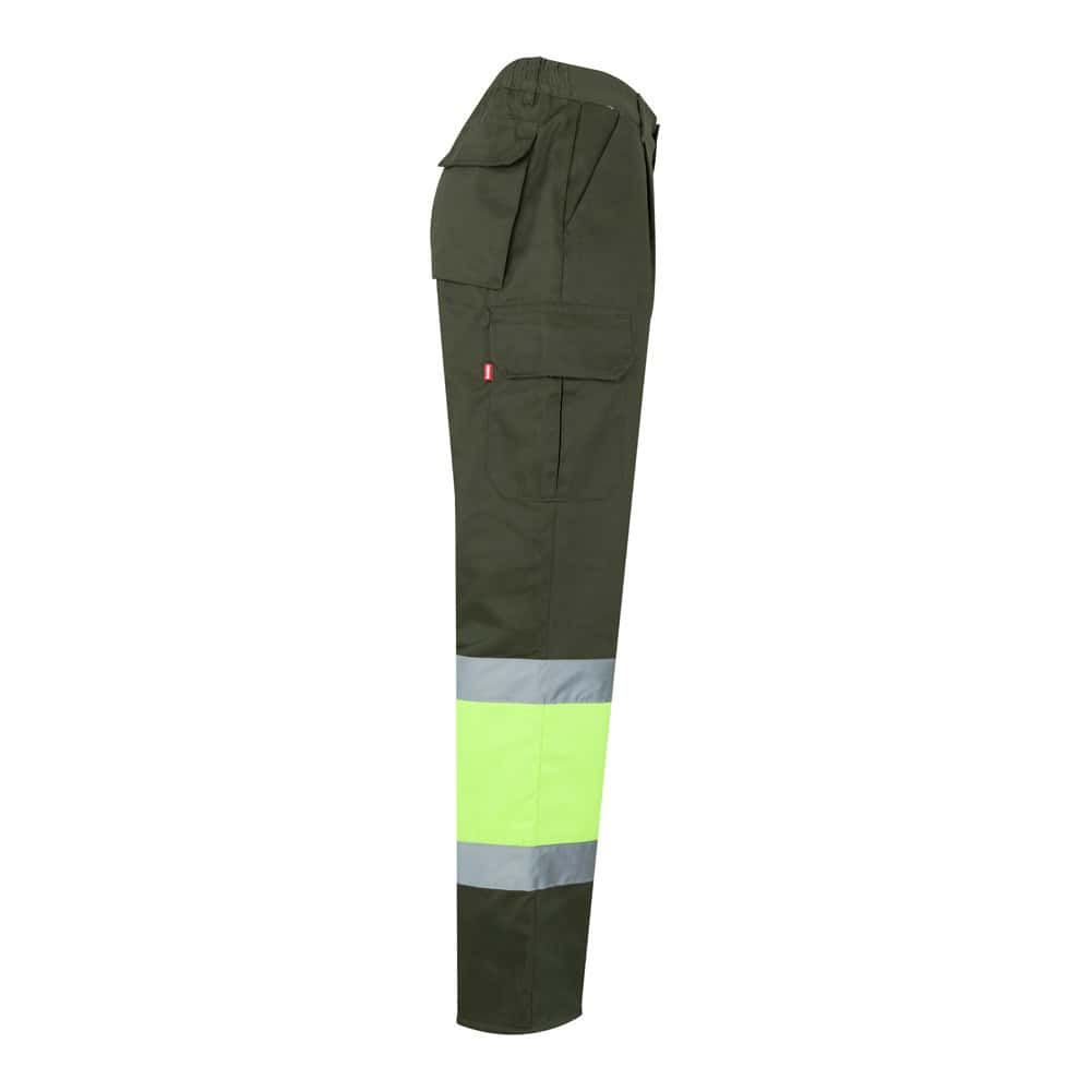 VL ATHENA. Tvåfärgade byxor i kypert (210g/m²), fodrade, flerfickor, i bomull (20%) och polyester (80%)