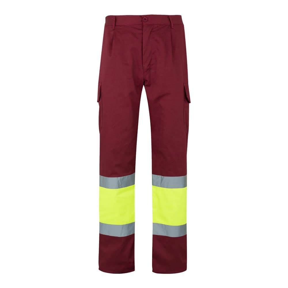 VL ATHENA. Tvåfärgade byxor i kypert (210g/m²), fodrade, flerfickor, i bomull (20%) och polyester (80%)