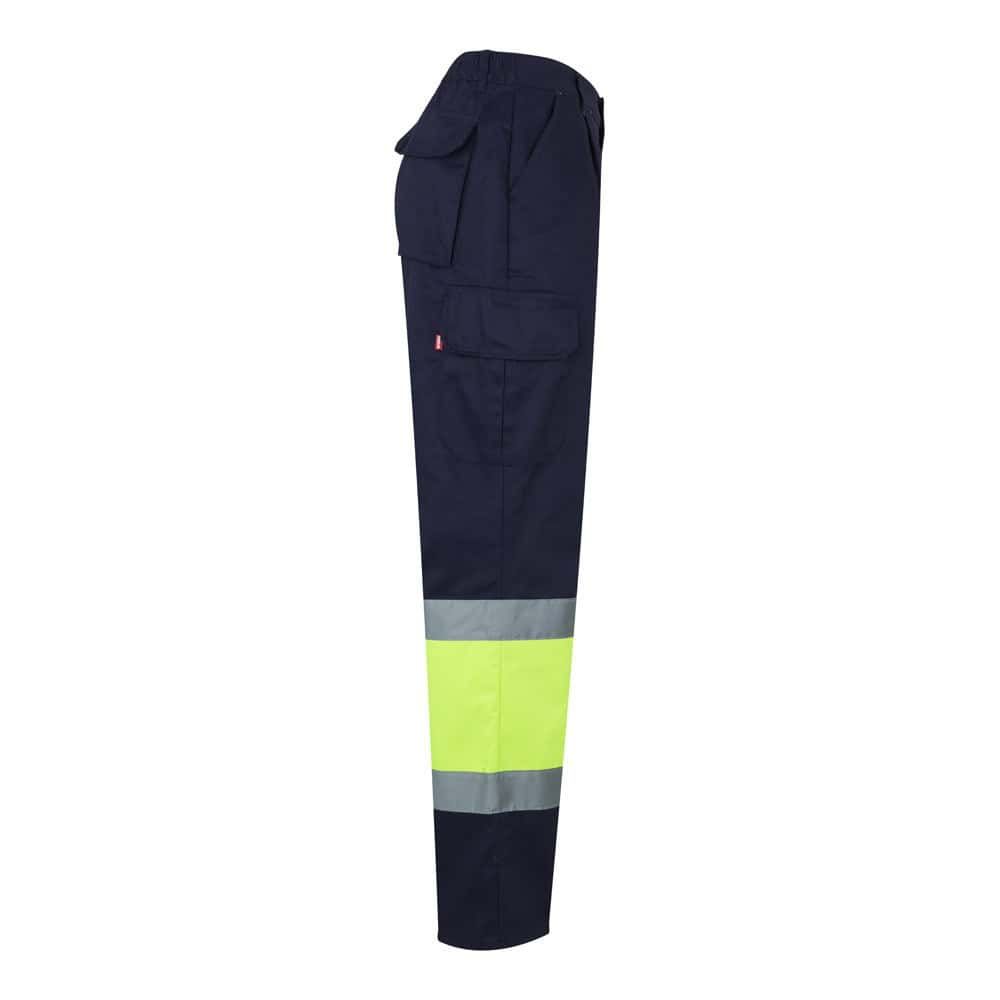 VL POSEIDON. Tvåfärgade byxor i twill med flera fickor (210g/m²), i bomull (20%) och polyester (80%)