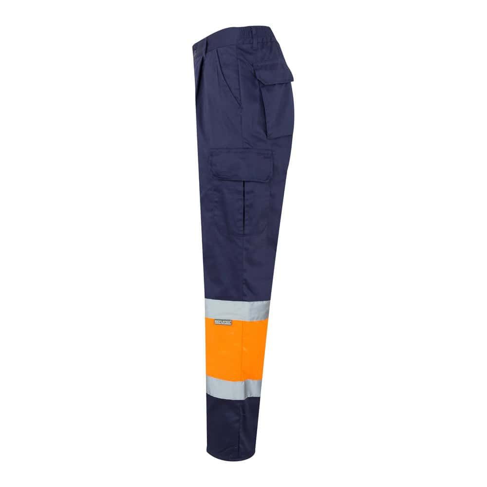 VL POSEIDON. Tvåfärgade byxor i twill med flera fickor (210g/m²), i bomull (20%) och polyester (80%)