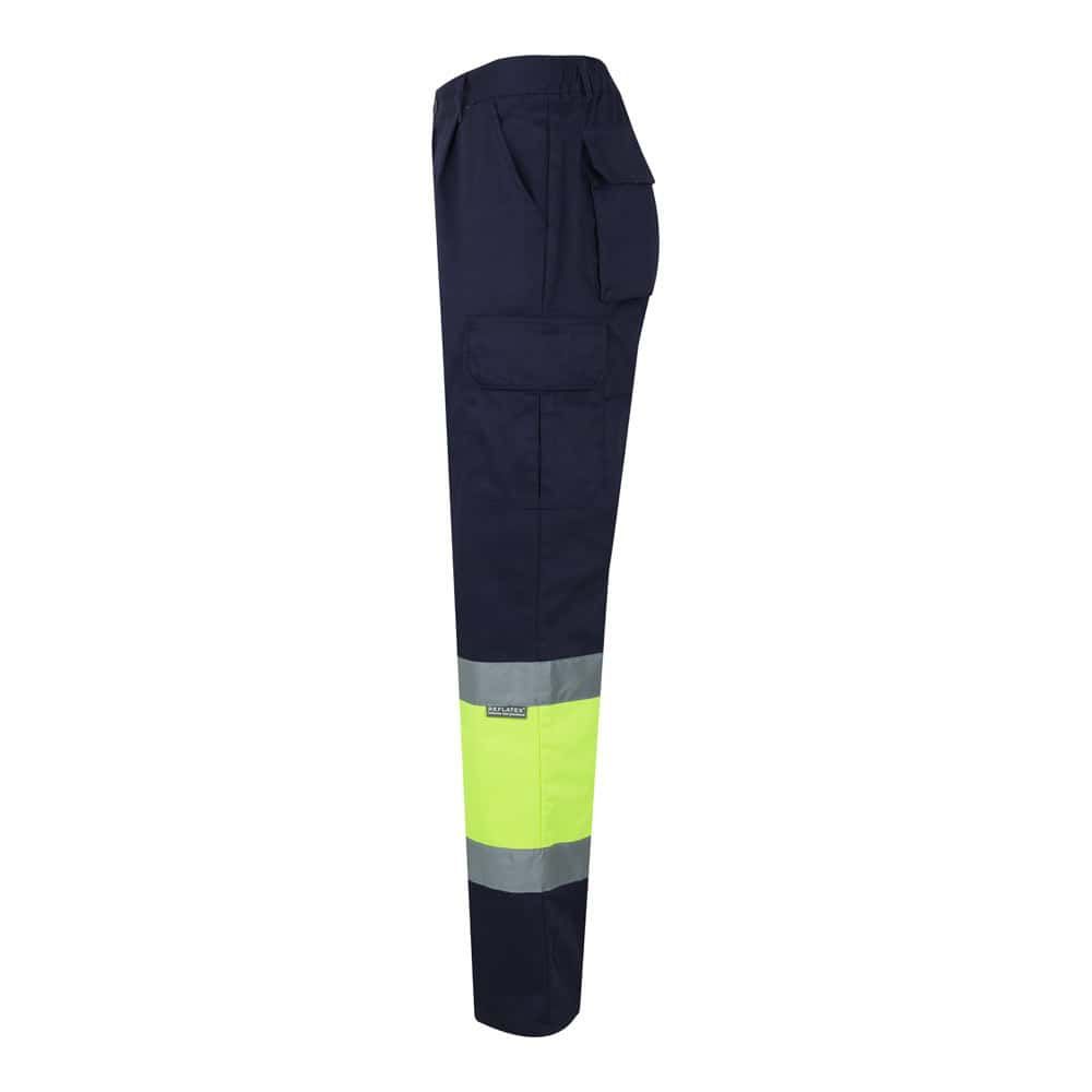 VL POSEIDON LARGE. Tvåfärgade byxor i twill med flera fickor (210g/m²), i bomull (20%) och polyester (80%)