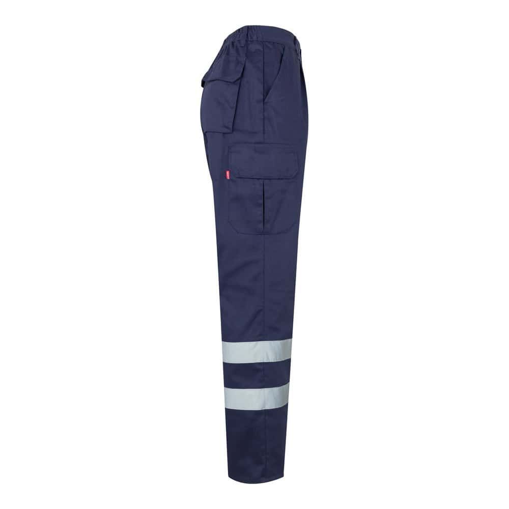 Högkvalitativa arbetsbyxor i bomull och polyester med flera fickor och reflekterande band. Perfekta.