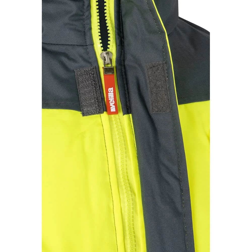 Närbild av VL JUPITER Large jacka med tvåfärgad design och vaddering i polyester.