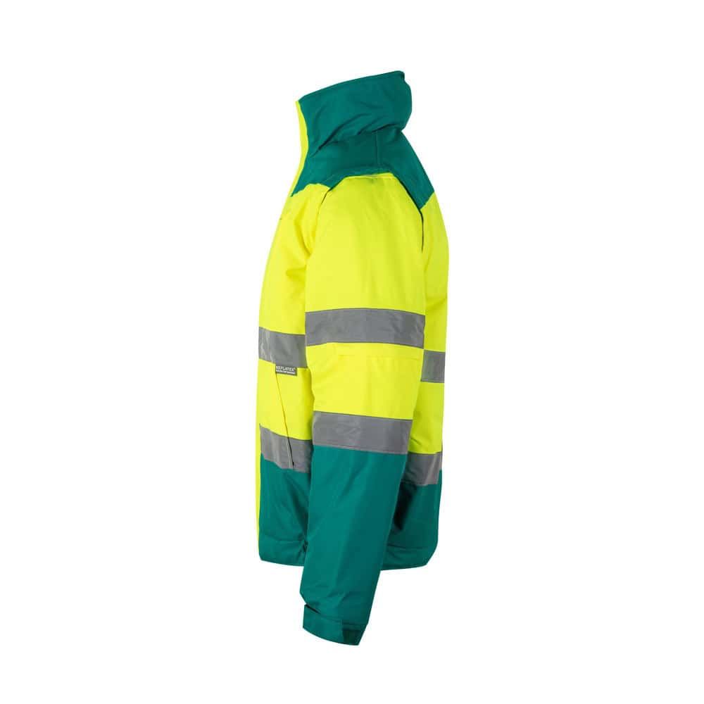 Tvåfärgad vadderad jacka i polyester med reflexdetaljer, 180g/m².