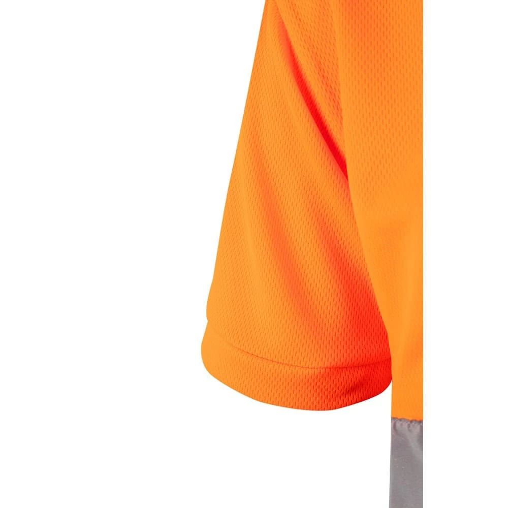 Orange VL CUPID stor pikétröja med fågelögonmönster och korta ärmar i polyester.