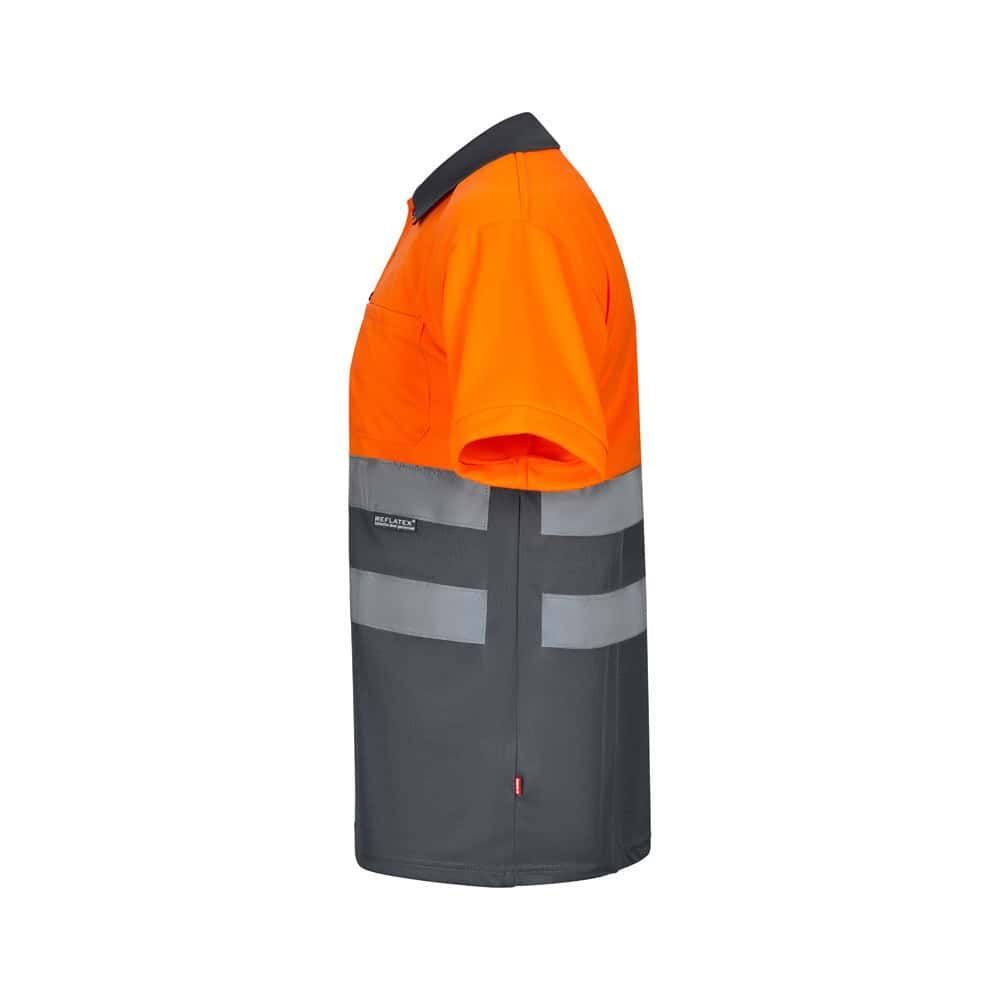 Reflekterande väst i orange och grå för ökad synlighet.