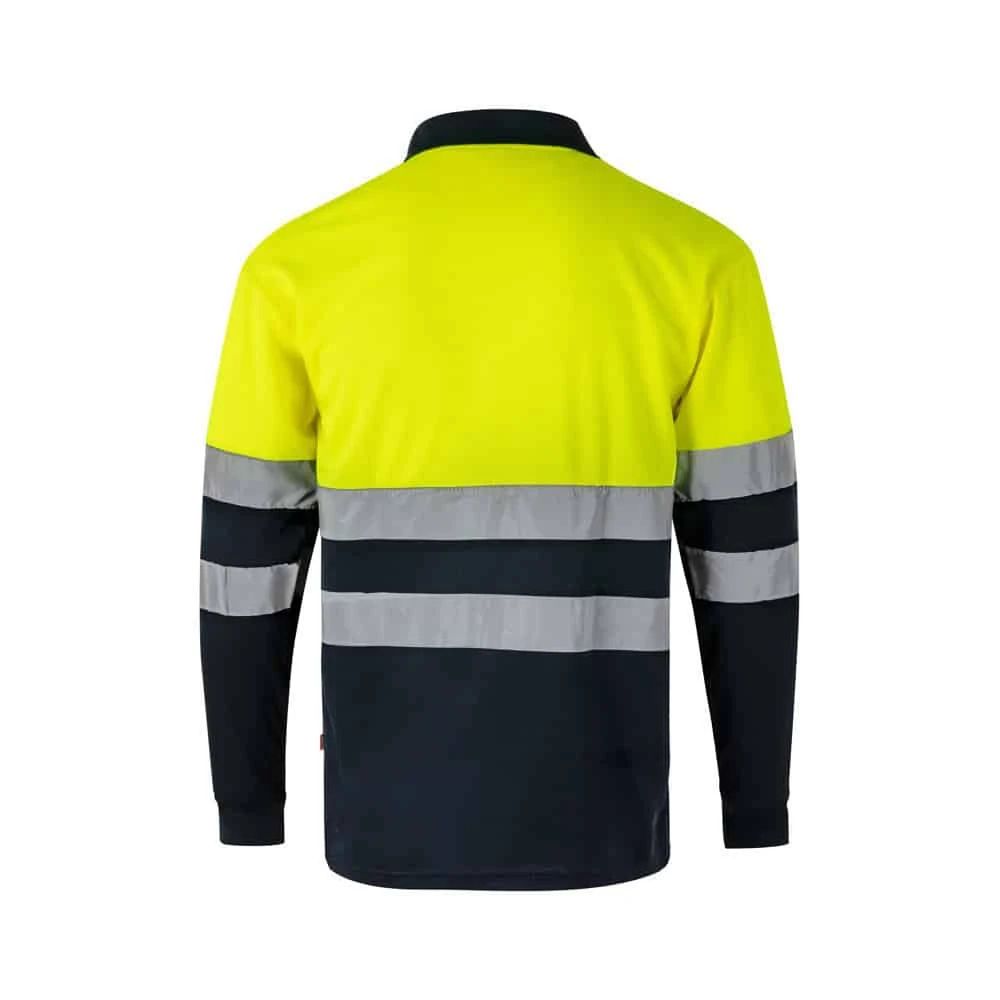 VL VULCAN. Tvåfärgad pikétröja med fågelögon (160g/m²) med långa ärmar, i polyester (100%)